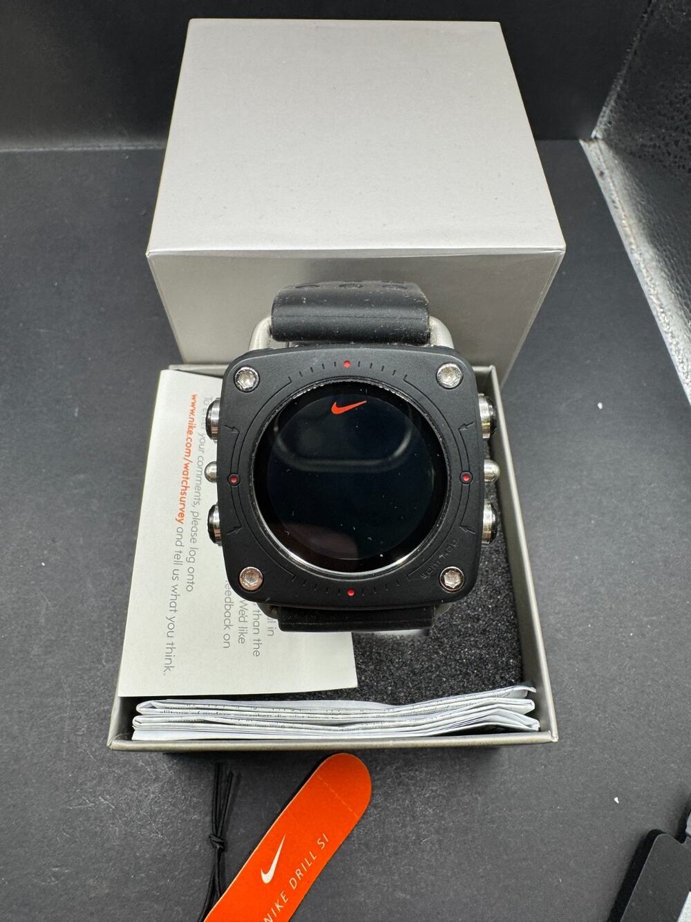 Nike WC0070 Mettle Drill Black Red Digital Watch Black Band W/ Box